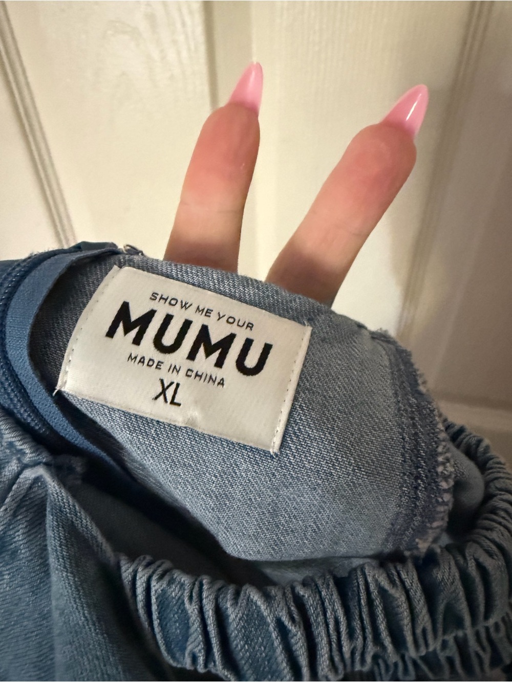 Show Me Your Mumu Light Blue Denim Mini Dress - XL